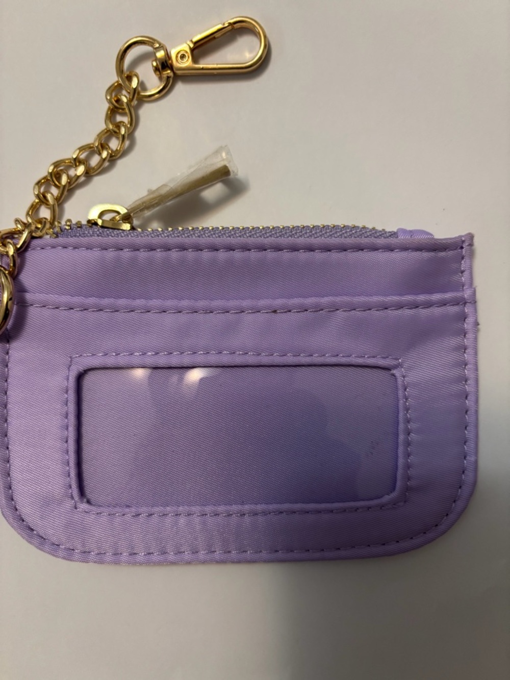 Lavender ID Card Holder/wallet with Gold Chain